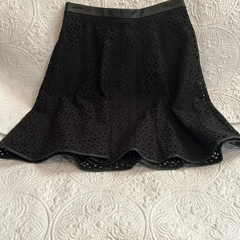 LOFT black eyelet skirt, size 0, NWT